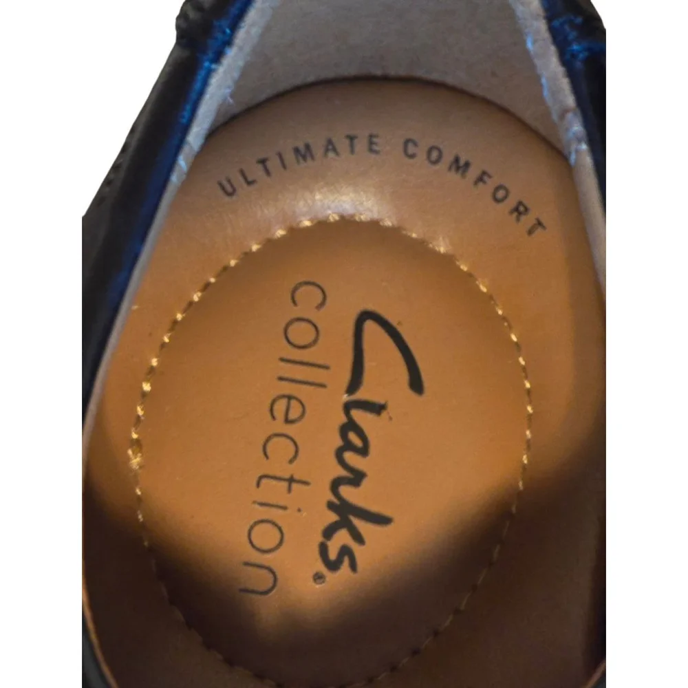 NWT Men's Clarks Tilden Cap‎ Black Leather Oxfords Size 12W Work Casual